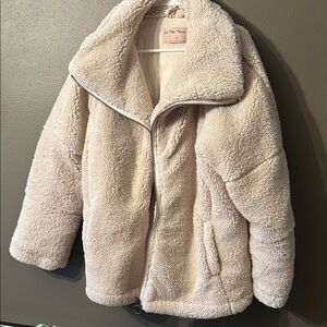 Free People Women's Beige Teddy Jacket